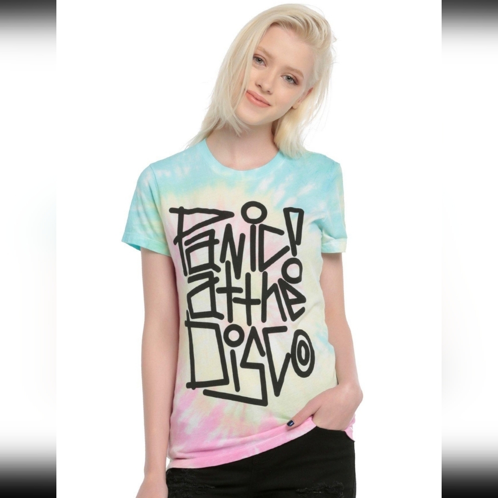 Panic! At The Disco Pastel Tie-dye T-shirt Fitted Junior Women's XL Hot Topic
